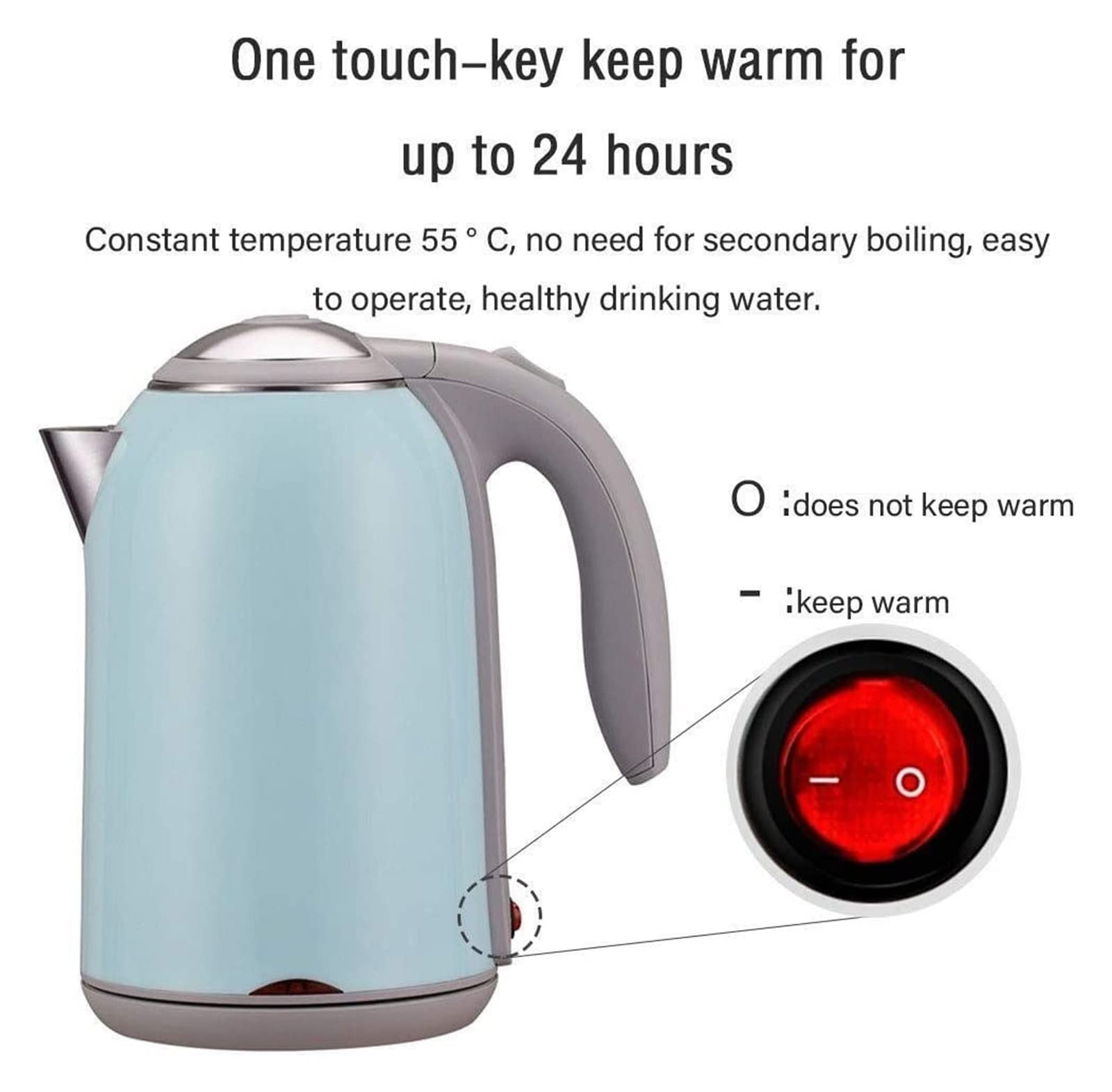 Hervidor eléctrico de café de preparación rápida, hervidor de Agua con Silbato, autoapagado, autoprotección en seco antiquemaduras, Termo de Temperatura Constante, Moda