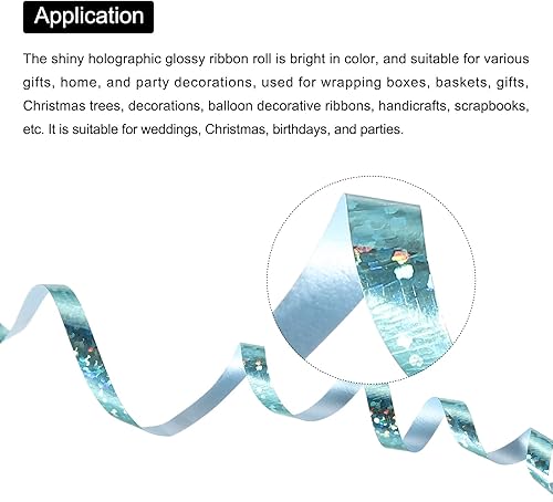 Miniatura 4 de PATIKIL Cinta rizadora de globos prensada de 316 pulgadas, láser metálico brillante, 11 yardas, iridiscentes, 6 piezas para Navidad, boda, regalos,