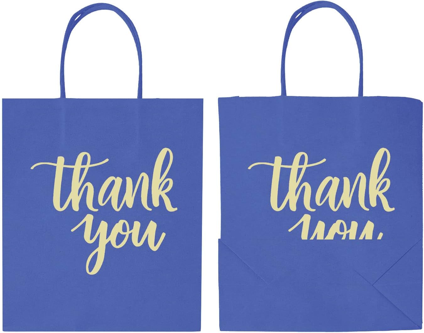 DjinnGlory 50 Pack Medium Navy Thank You Gift Bags with Handles 10x8x4 Inch, Nautic Blue Paper Bags and White Tissue Paper for Small Business, Graduation, Wedding, Bridal Baby Shower Party Favors - Image 7
