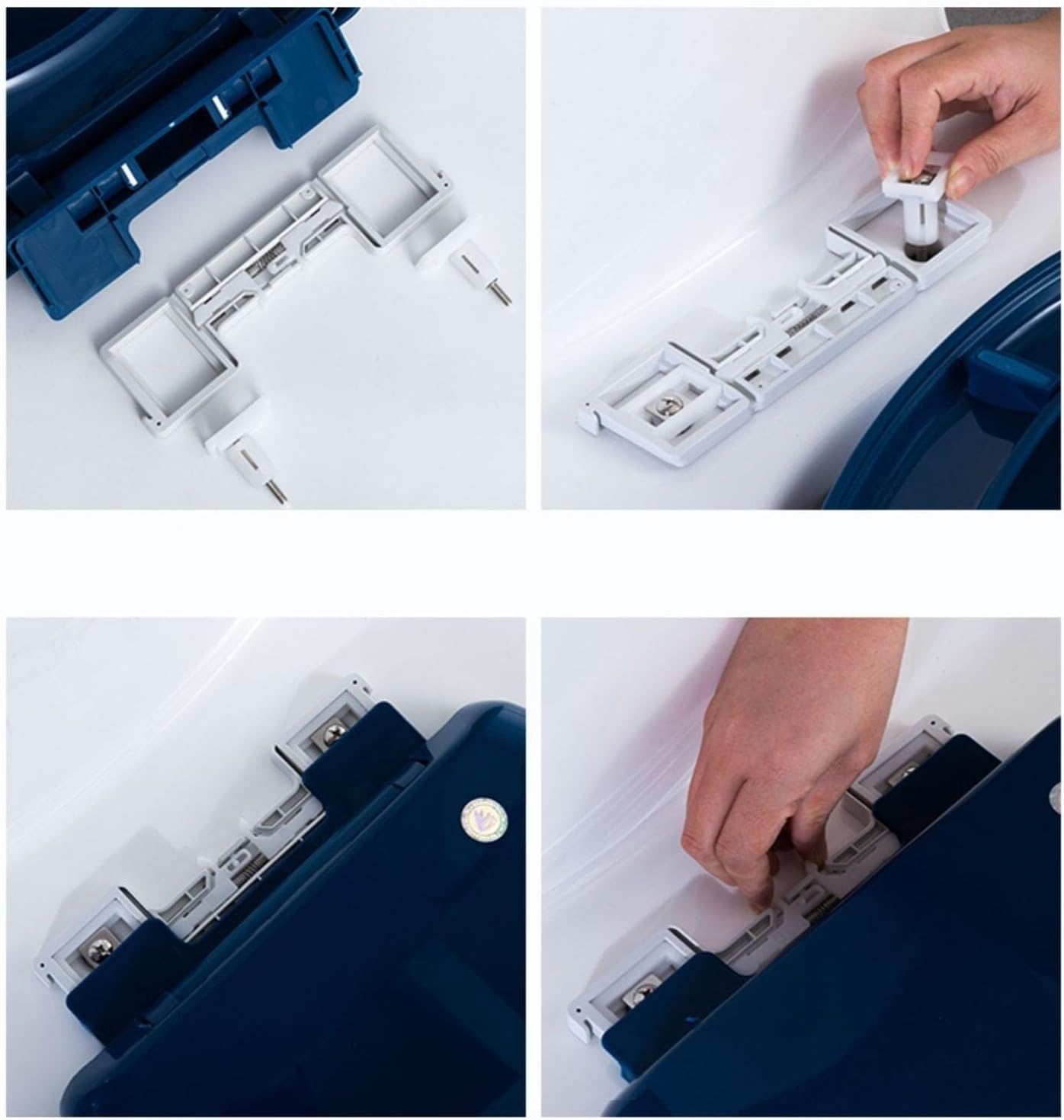 Colored D-Shaped Soft Close Toilet Seat with Quick Release, PP Plastic, Non-Slip Bumpers, Top Mount, Blue (Orange), 360x445mm(Orange) (Blue)