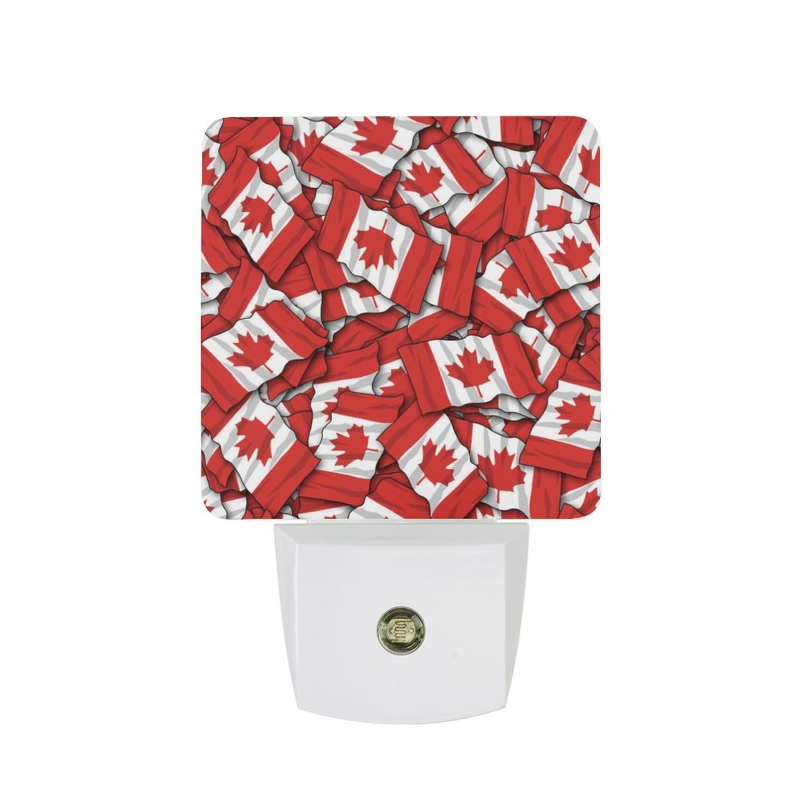 Nqrxadcrt Style Canada Flag Night Light Plug In Wall Lights Bedside Lamp Bedrooms Home Hallways Decoration