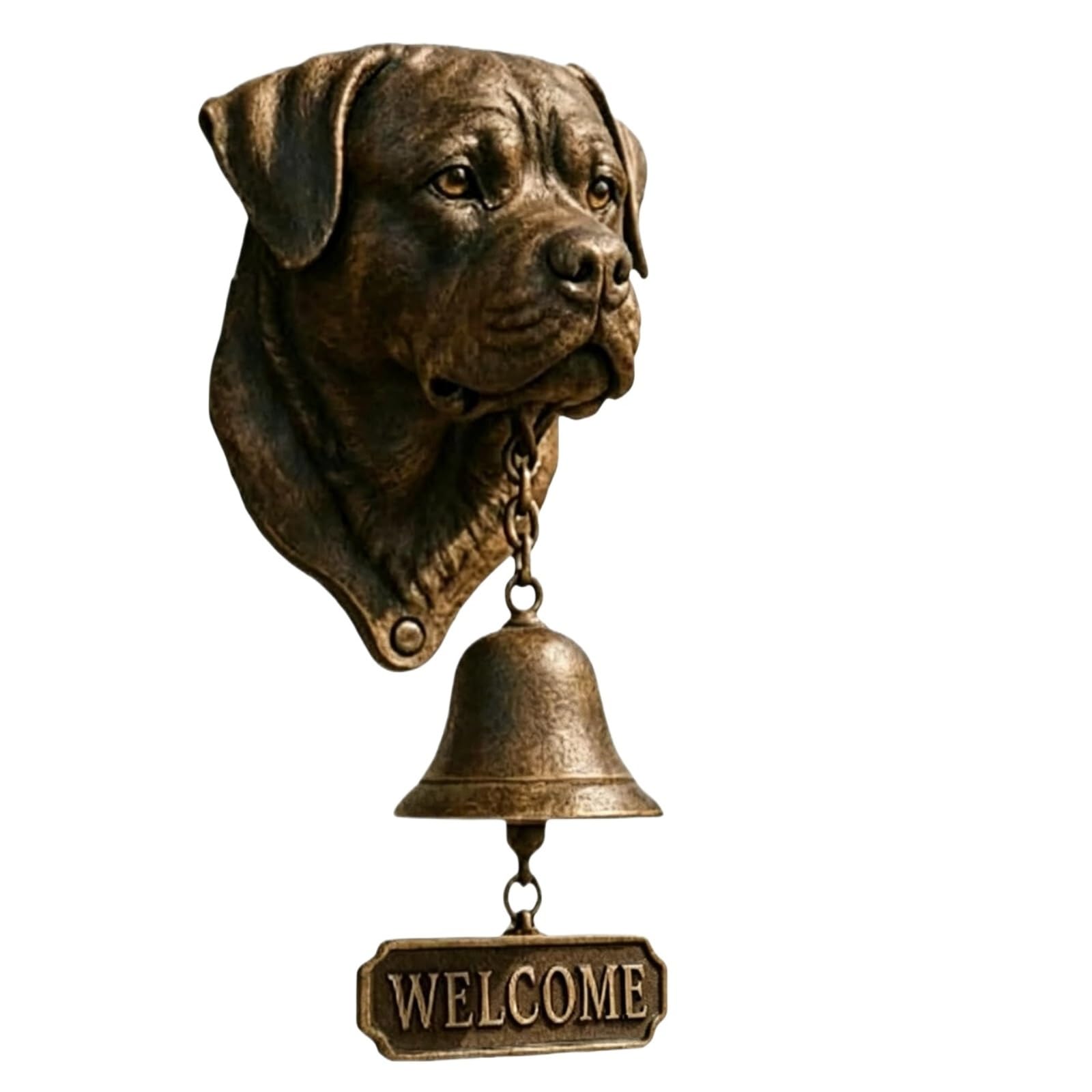 Funny Resin Dog Doorbell - French Bulldog Themed Door Bell - Welcome Garden Porch Decor - Original Gift for Pet Lovers (Rottweil)