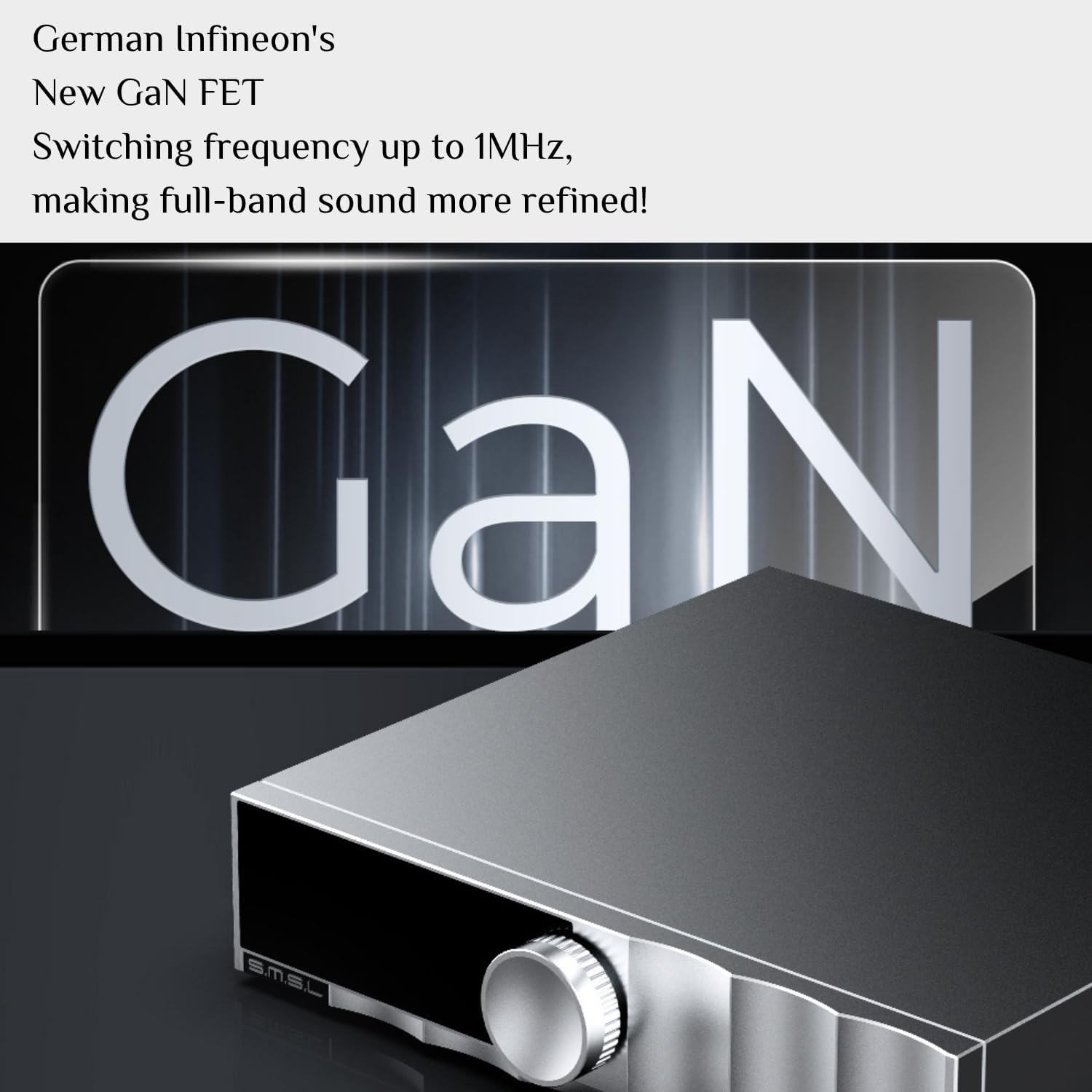 SMSL PA200 GaN Power Amplifier, 160Wx2 Stereo, XLR/RCA Inputs, PGA2311 Chip, Home Desktop Mono Amp