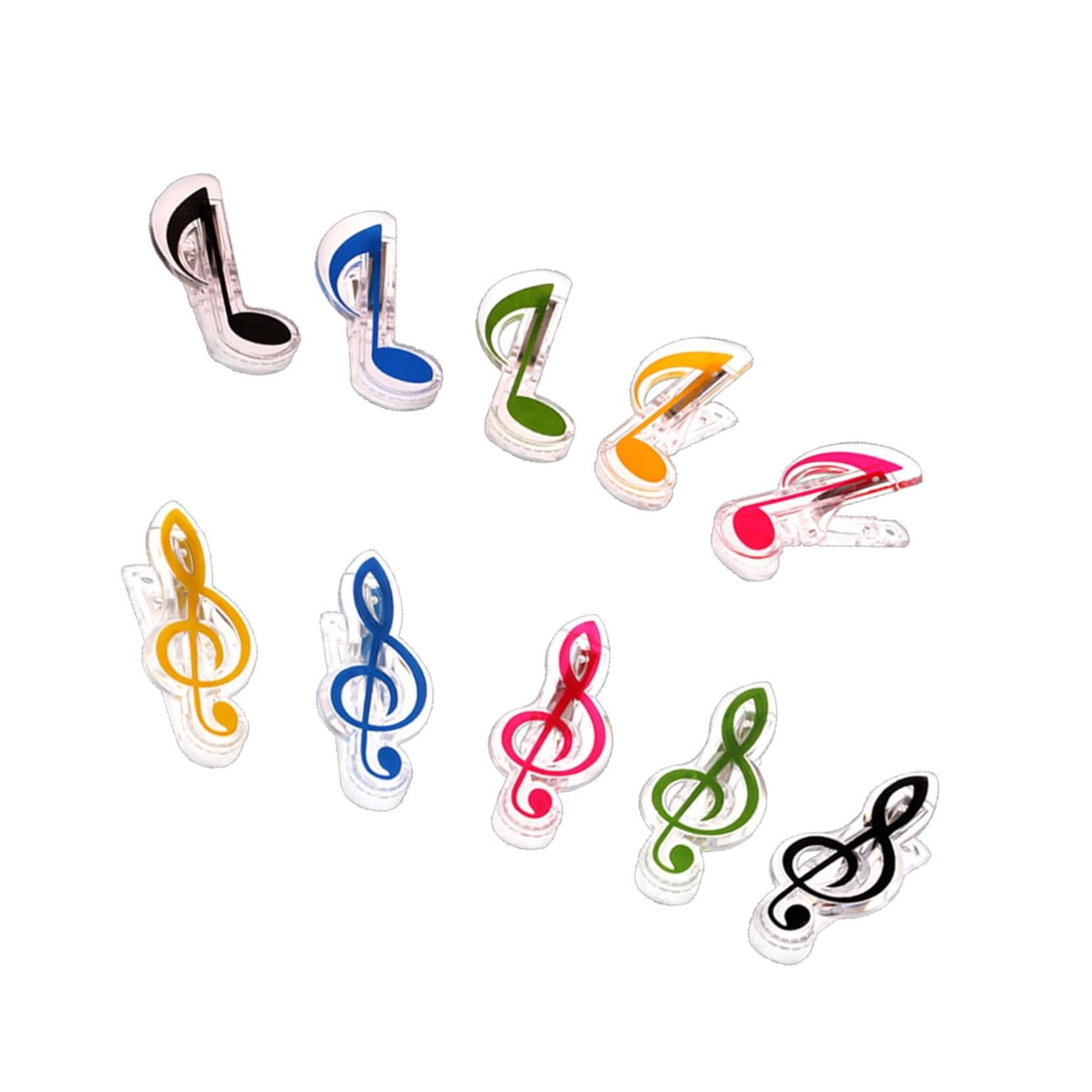 10pezzi Note Musicali in Plastica Supporto per Spartiti per Pianoforte Impugnatura in Plastica Note Musicali Colorate Uso Durevole