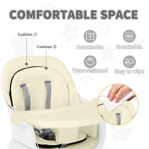 Miniatura 5 de Kinder King Silla alta 8 en 1 para bebé, fundas para asiento elevador de comedor, juego de mesa y silla para niños, mesa de bloques de construcción