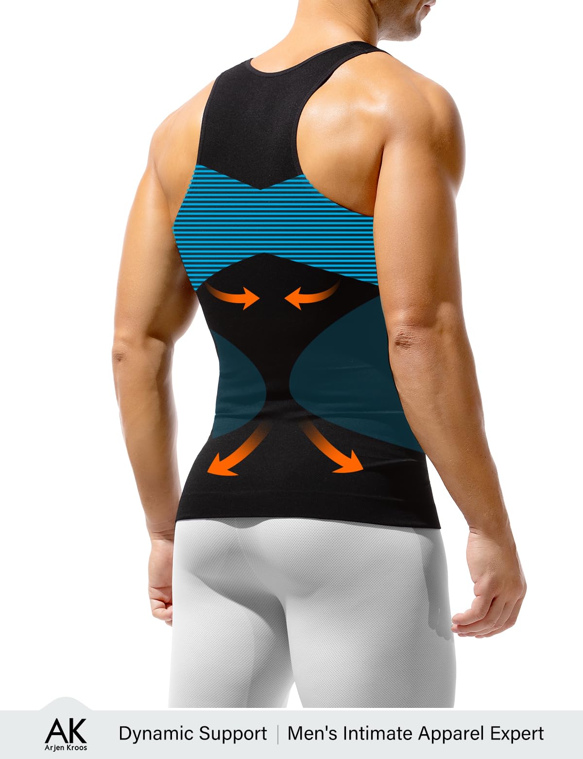 Arjen Kroos Shapewear Herren Compression Shirt Elastische Bauchweg Unterhemd Funktionsshirt Body Shaper Tank Top Ärmellos
