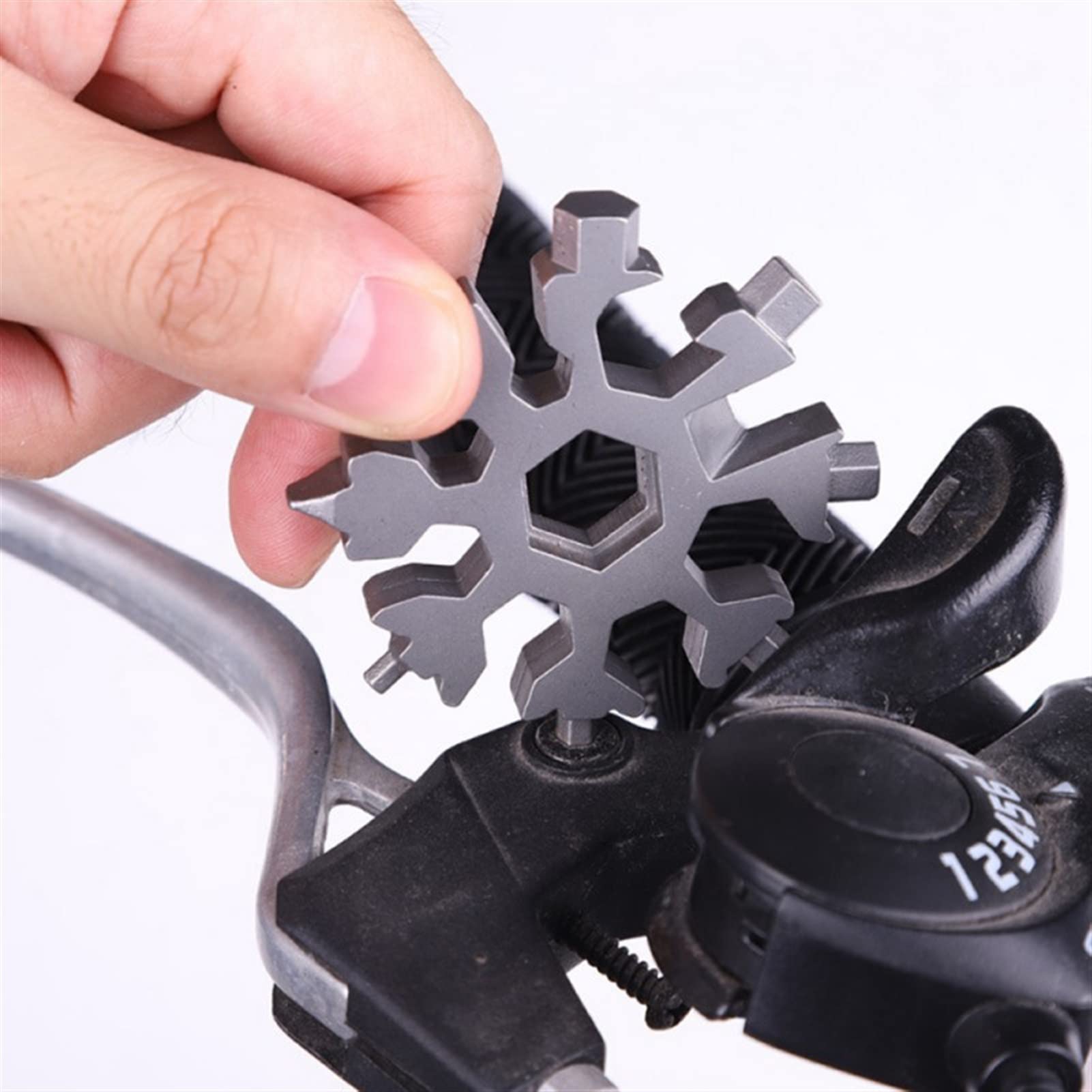 Schneeflocken-Schraubenschlüssel, Schneeflocken-Multitool, Schraubendreherschlüssel(Black)