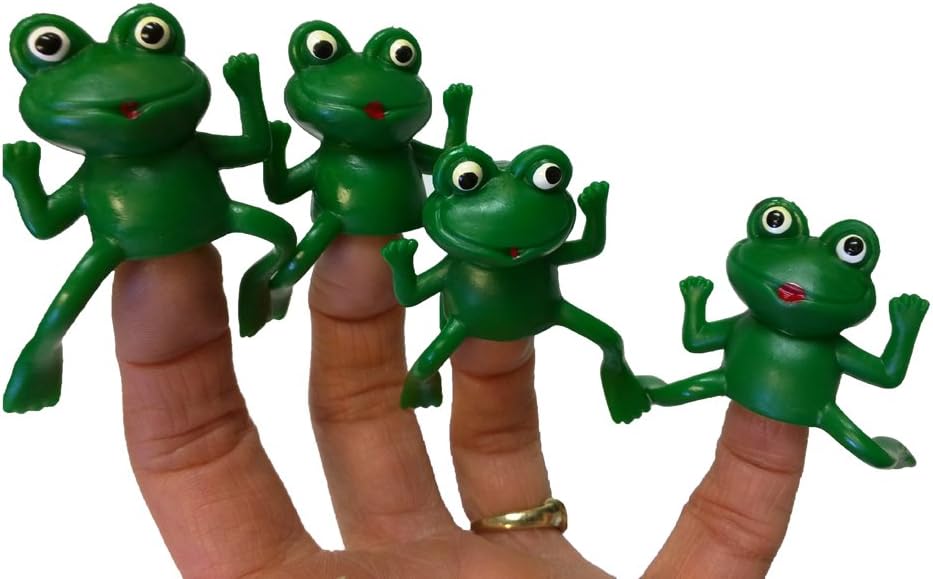 Set of Five Rubber Finger Frog Puppets