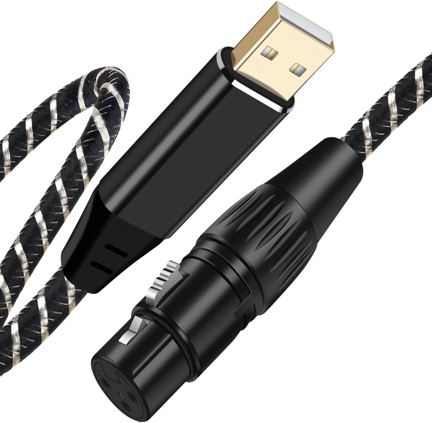 USB Microphone Cable,Upgraded XLR to USB-A Cable with 24bit/96KHz XLR Recording Cable for Podcasting Recording,Mic Adapter for PC, Laptop-2M/6.6FT