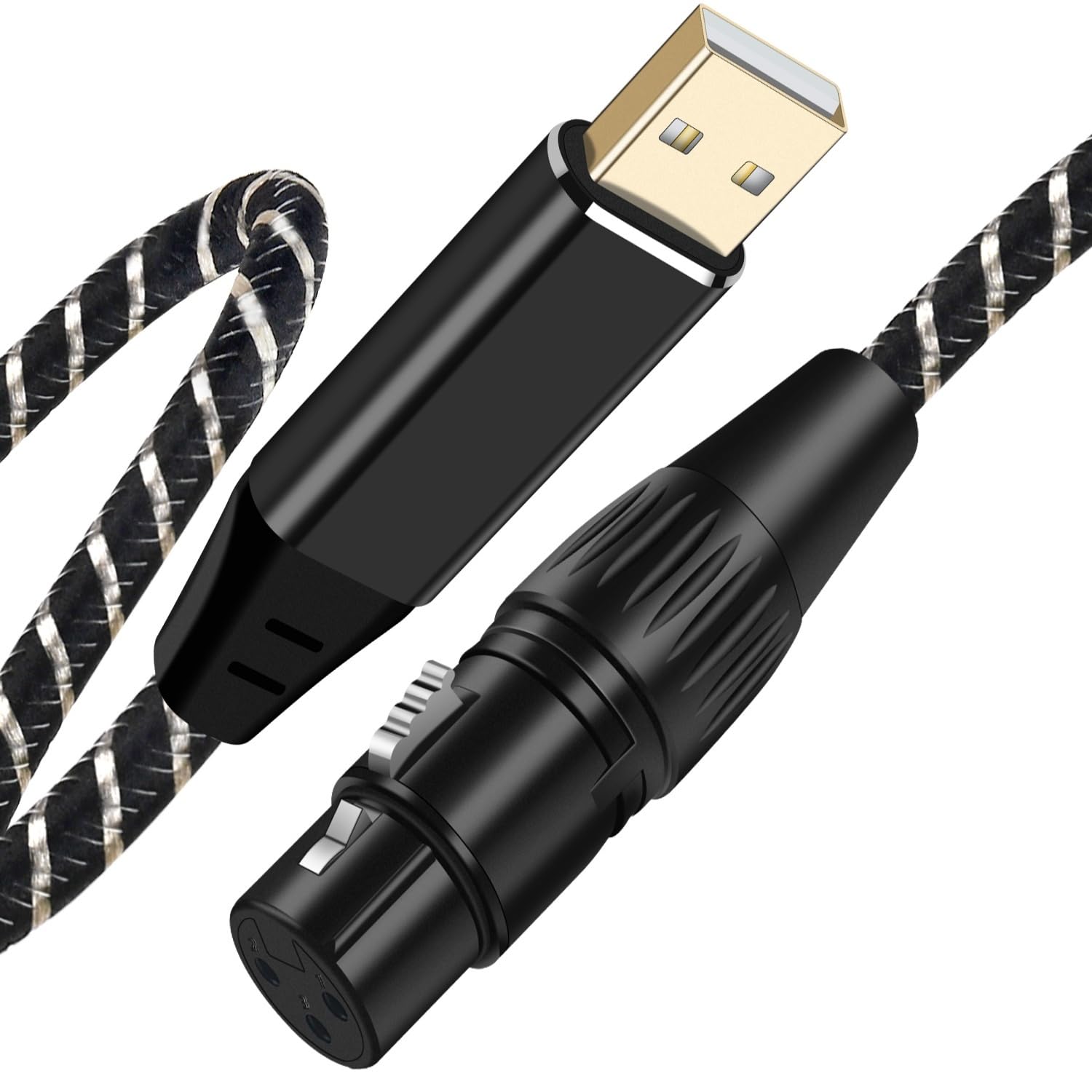 USB Microphone Cable,XLR to US-B Cable 6.6Ft,XL-R Female to USB A Mic Link Converter Cable for Microphones or Recording Karaoke Sing
