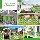 2Pcs Artificial Ivy Fence Screening, (40x20cm to 28x200cm) Expandable Garden Trellis Panel, Artificial Hedge Screening with White Orchid, Privacy Fence Screen for Garden Balcony Outdoor Decor - Image 8
