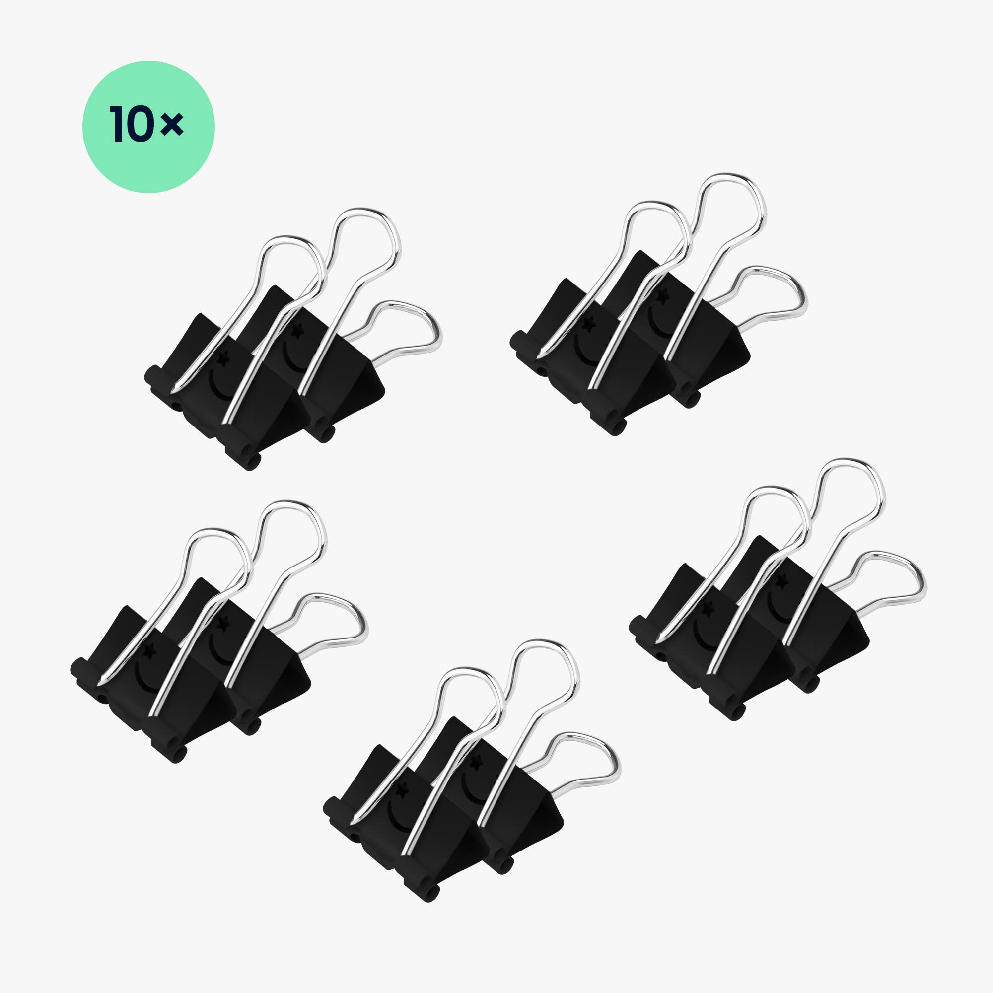 Fermacarte Metallici Kwmobile - 24 Pezzi Da 41mm Neri | Per Ufficio E Casa - Foto 3