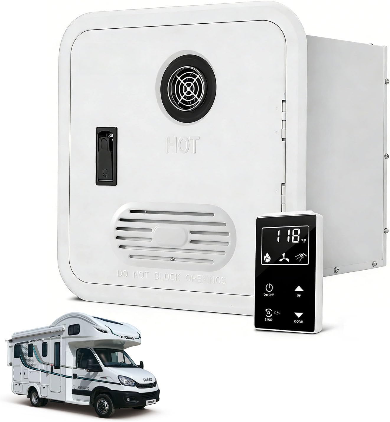 RV Hot Water Heater Propane Tankless - 55,000 BTU, Continuous 2.9 GPM Flow, Fits 13''*13'' Cutout, Built-in Safety Features, Reliable for Long Trips White-8L