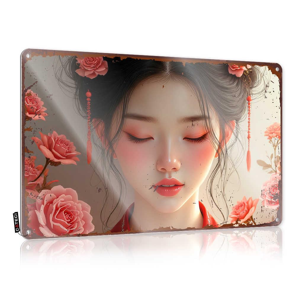 Fzfn Girls Colour Decoration Custom Rustic Floral Elegance: A Portrait Of Serenity And Grace For Barn - Backyard Accessories Customizable(30X40cm)