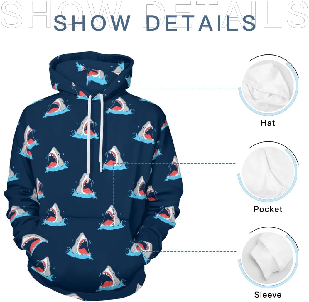 サメ柄 ブルー スウェット パーカー 上下セット ジャージ メンズ レデイース トレーニングウェア スポーツウェア ランニングウェア