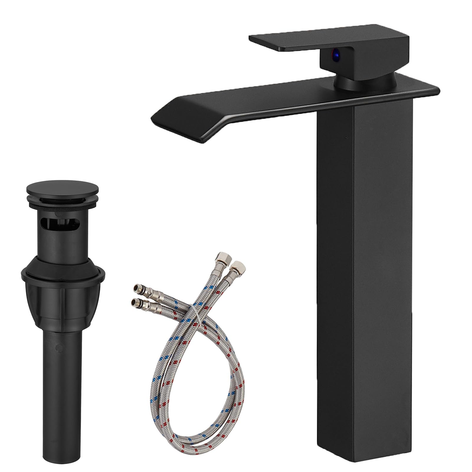 Robinet de salle de bain haut noir mat pour créer une ambiance spa moderne chez soi