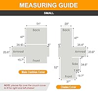 Vista 4 de Fundas de sofá seccional, en forma de L, para perros, reversible, funda protectora de muebles para mascotas y gatos