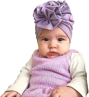 Baby Flower Cap Lilac Stylish Design with Pleats