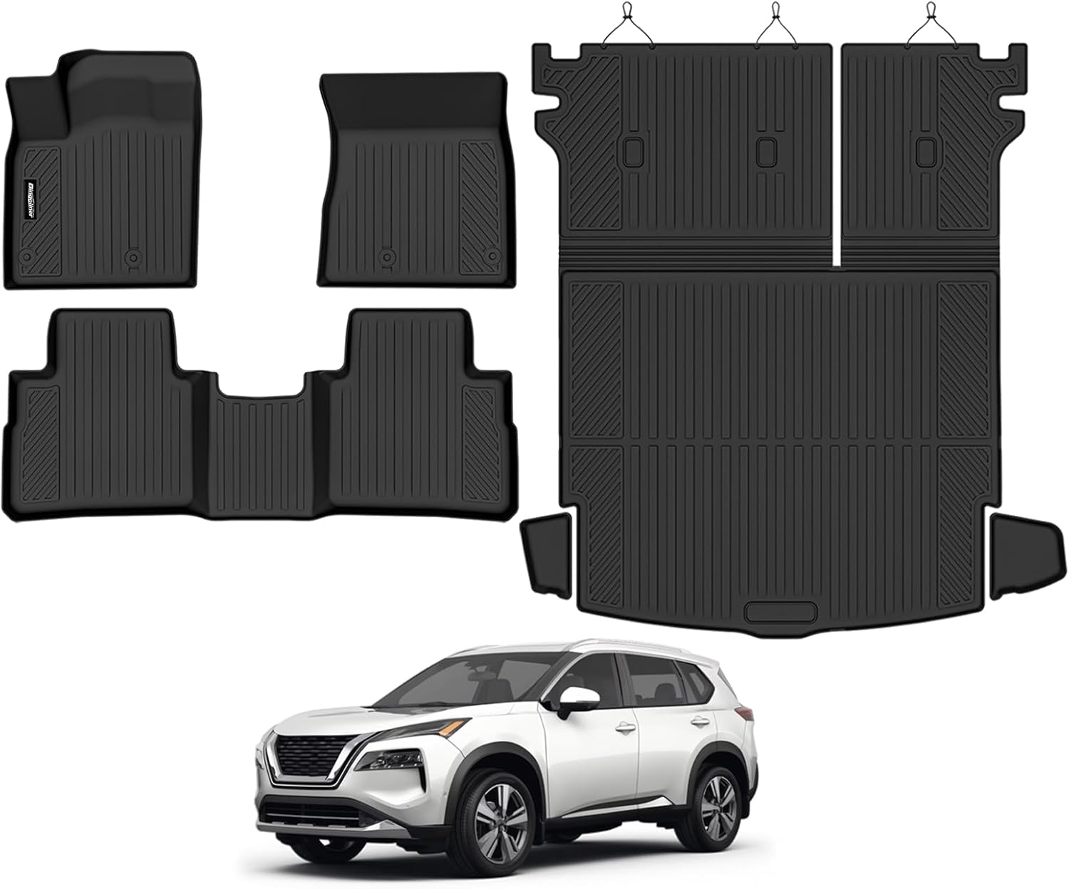 Floor Mats for Nissan Rogue 2021-2025 2026 All Weather Interior Protector Floor Mats & Trunk Mat & Seat Back Cover for Nissan Rogue Car Accessories Floor Liner
