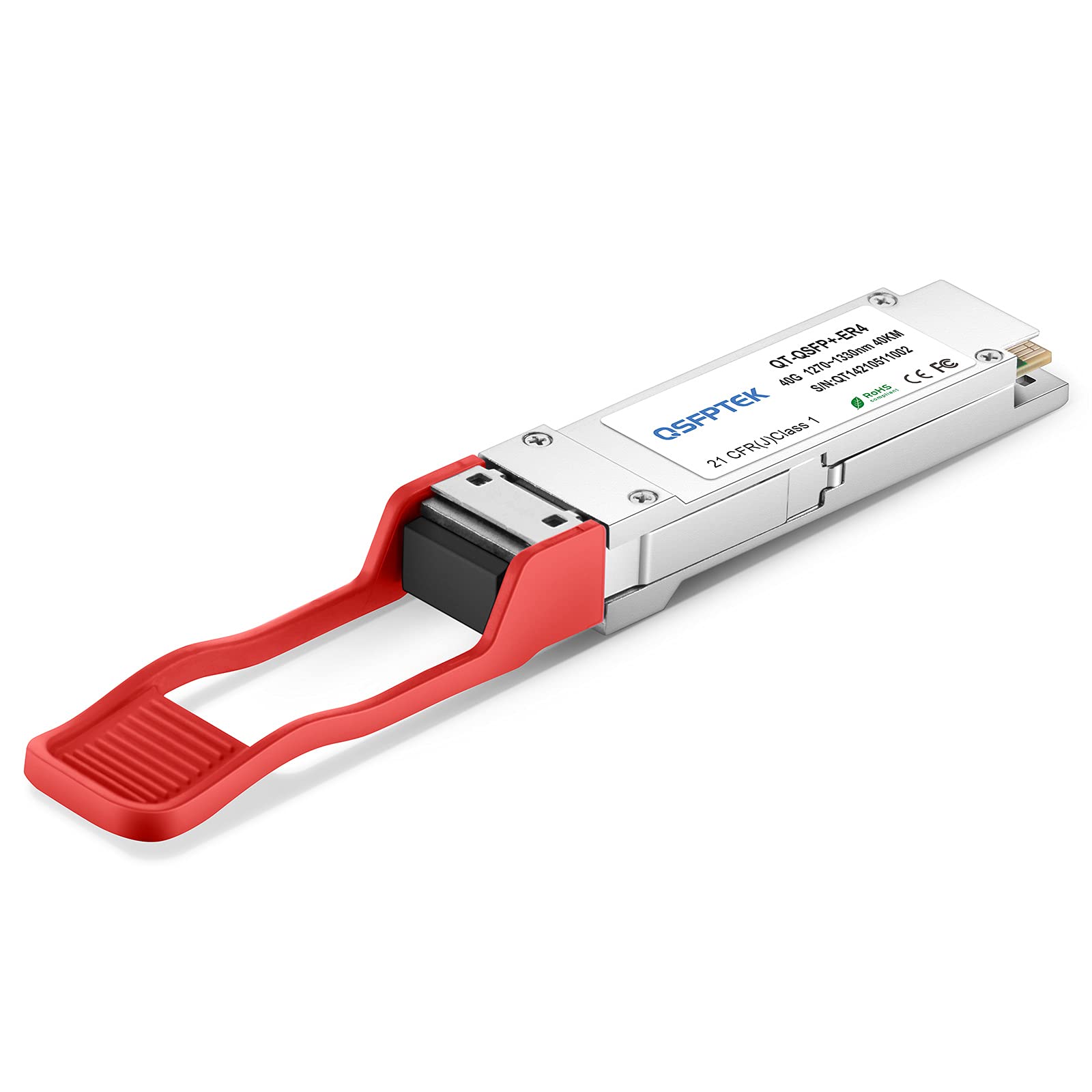 QSFPTEK 40GBASE-ER4 QSFP+ Module, 40 Gigabit LAN, SFP MINI GBIC, 1310nm 40km DOM LC SMF Optical Transceiver for Mellanox MC2210511-ER4