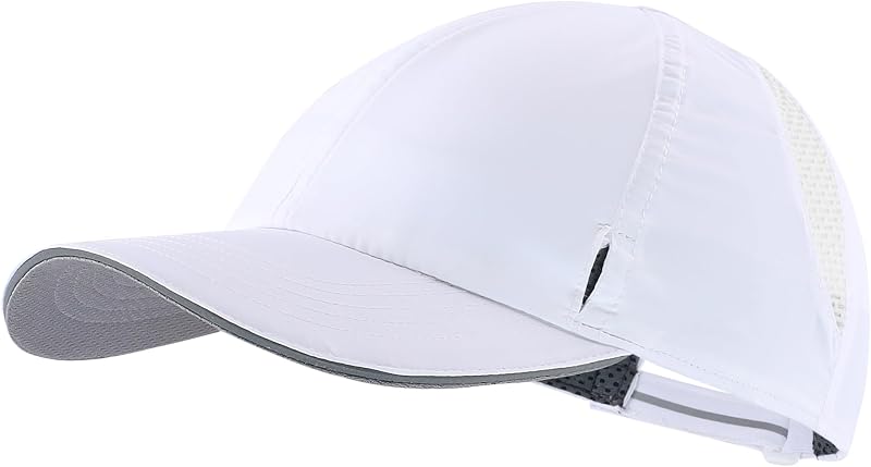 Gorra para correr de secado rápido para hombre y mujer, gorra deportiva reflectante ligera UPF 50+, gorra atlética para el sol al aire libre