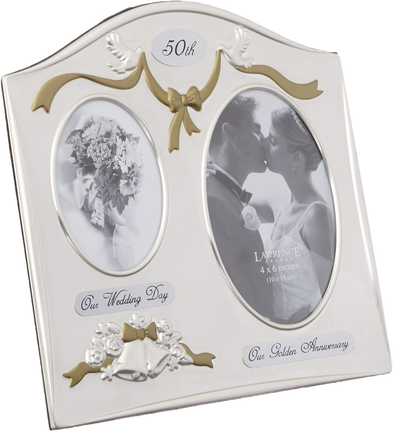 Lawrence 590143 Satin Silver & Brass Plated 2 Opening Picture Frame