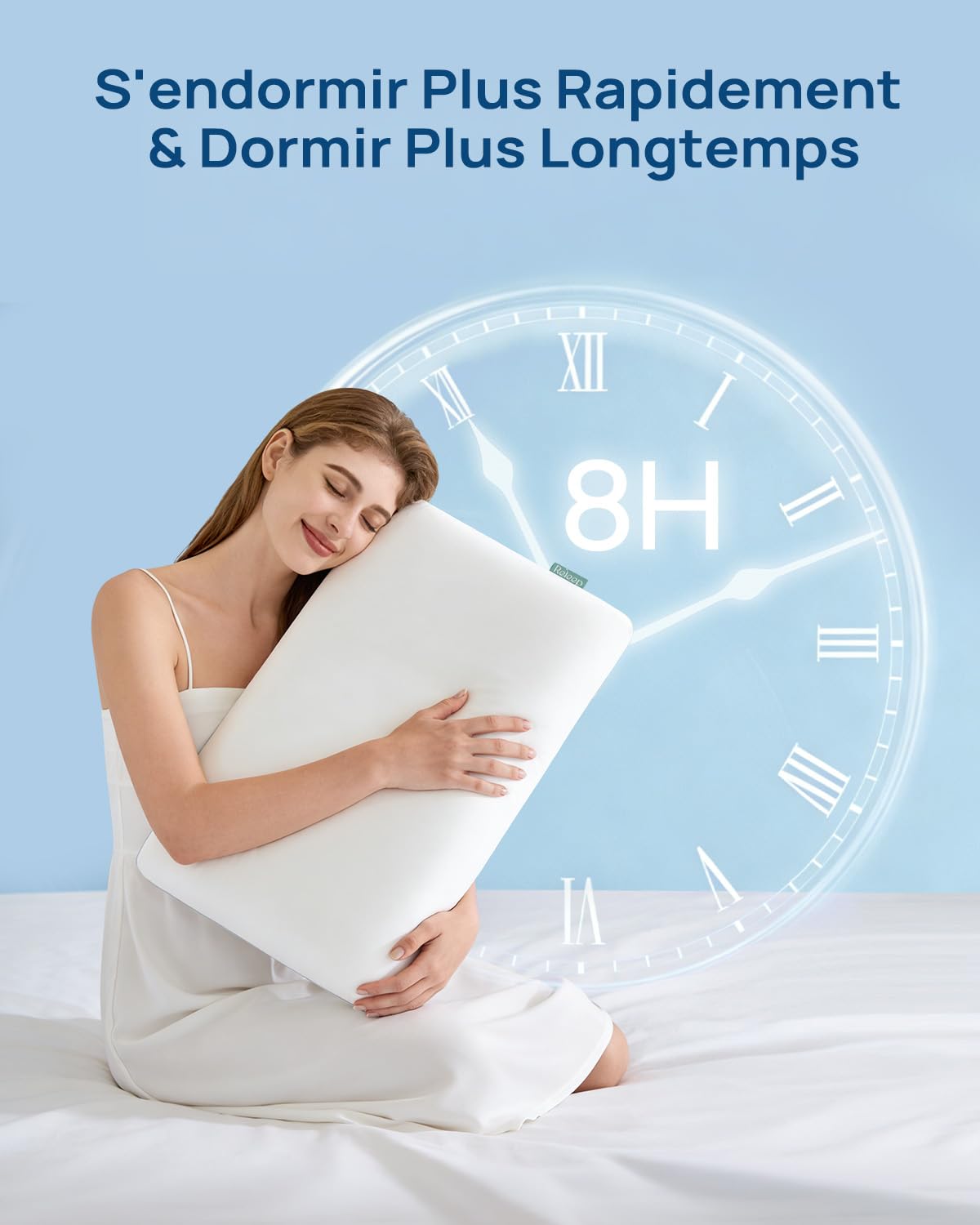 Releep Oreillers en Mousse à Mémoire, Oreiller Ergonomique Gel pour Dormeurs sur Le Côté et Le Dos, Certifié Oeko-tex & CertiPUR-US, Taille Standard, 12 cm de Hauteur