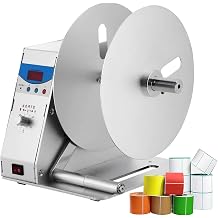Automatic Label Rewinder, Bidirectional Label Rewinder with Digital Display, Adjustable Rewind Speed, Label Width 115mm, 0-9999 Counts, for Labels, Washing Labels, Hang Tags