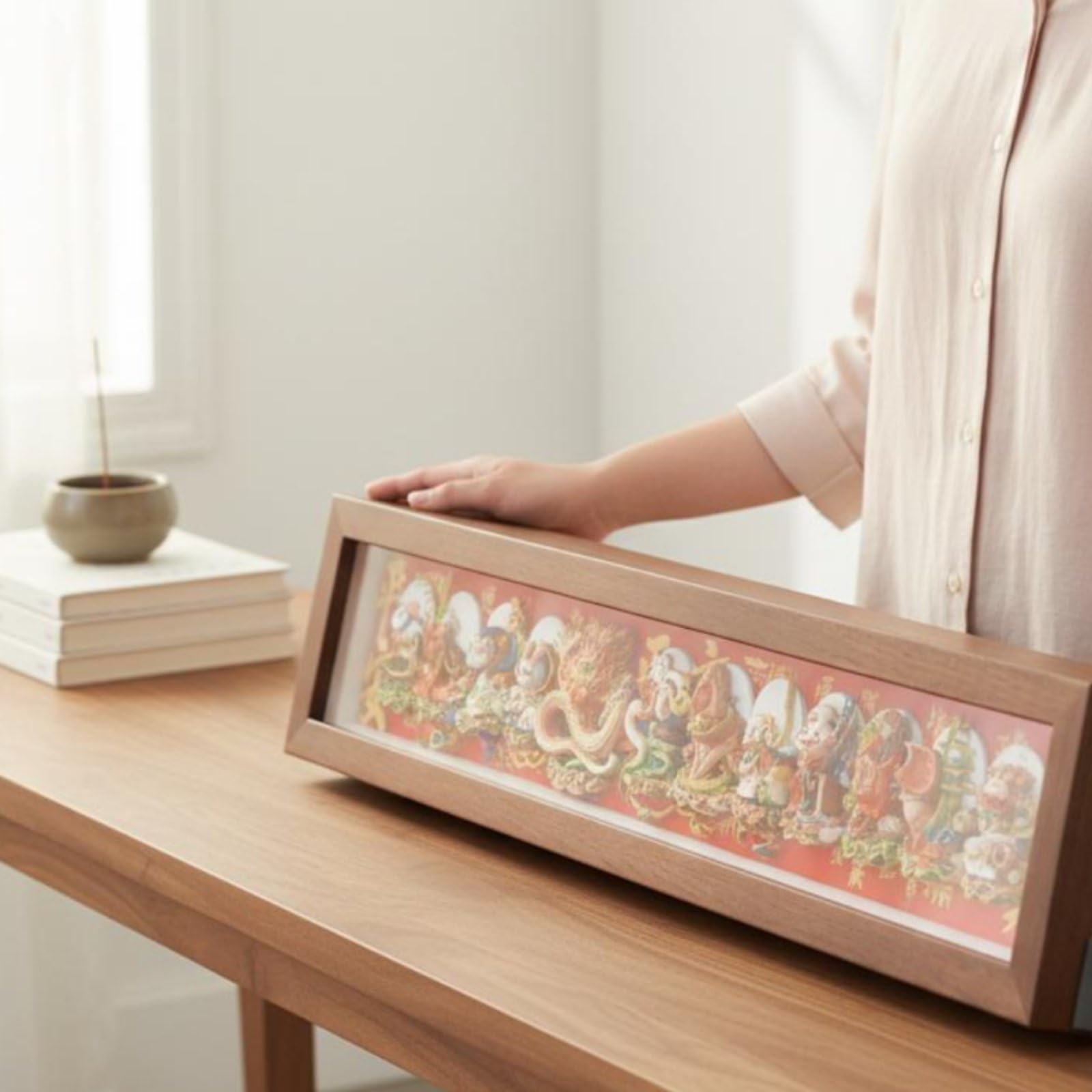 petsola 3D Deko-Tafel Dreidimensional Tischaufsteller Bild Strukturiert Wohndeko für Wohnzimmer, Schlafzimmer