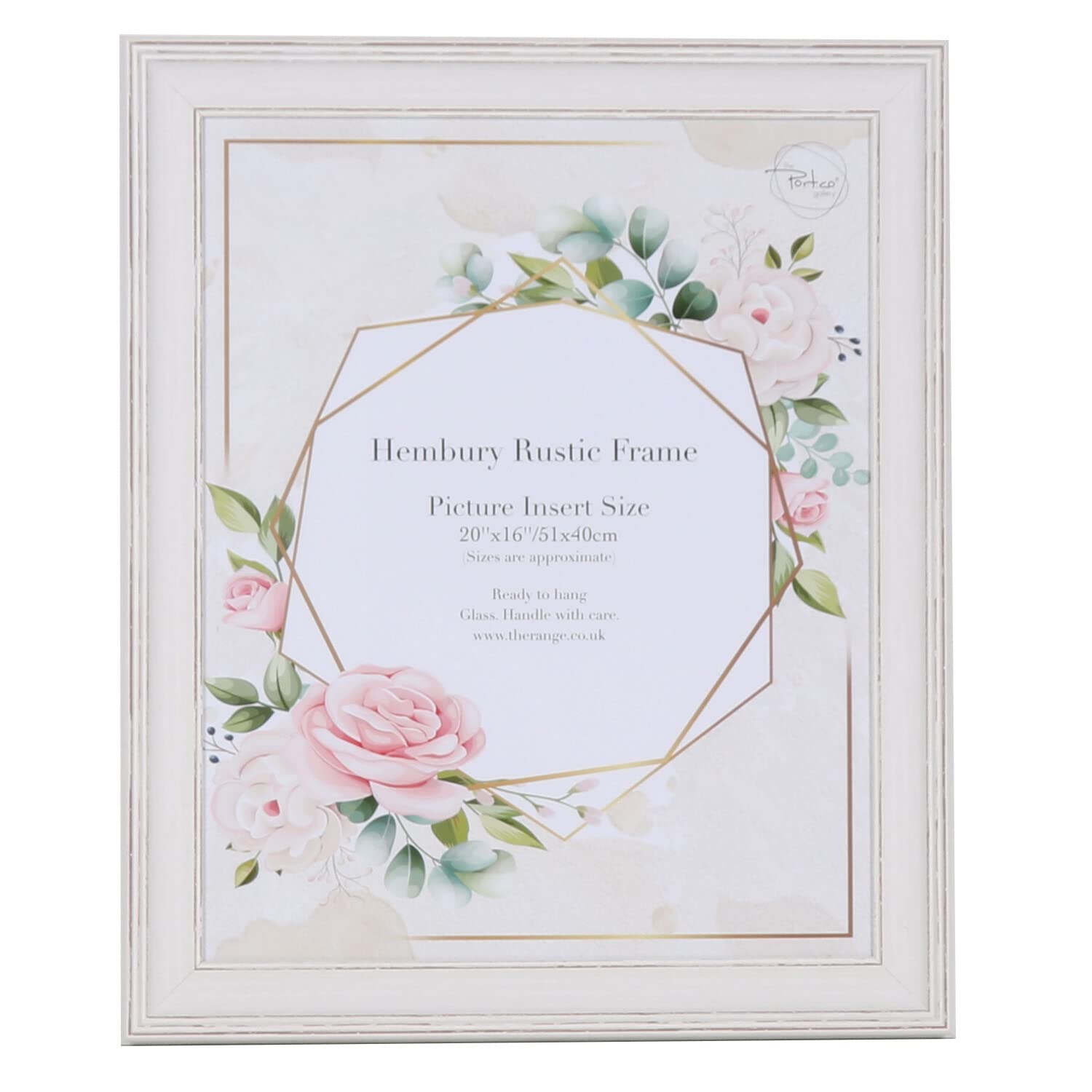 Deenz White Hembury Rustic Vintage Effect Frame Wooden Frame Photo Single Picture Table Frame Wall Hanging Frame (20X16 Inch)