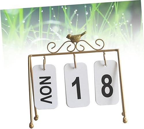 Miniatura 8 de Calendarios De Adviento 2023 Desk Calendar Iron Perpetual Calendar Vintage Desktop Calendar Flip Calendar for Desk Perpetual Table Flip Calendar