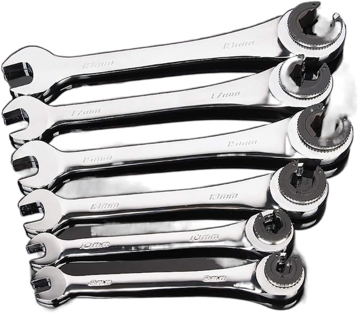 Spanner Sets,Ratchet Spanner Set 1Pc Tubing Flex Head Ratcheting Wrenches Set Tubing Ratchet Combination Wrench Gear Tube Wrench Car Repair Oil Wrenches (Size : 19mm)
