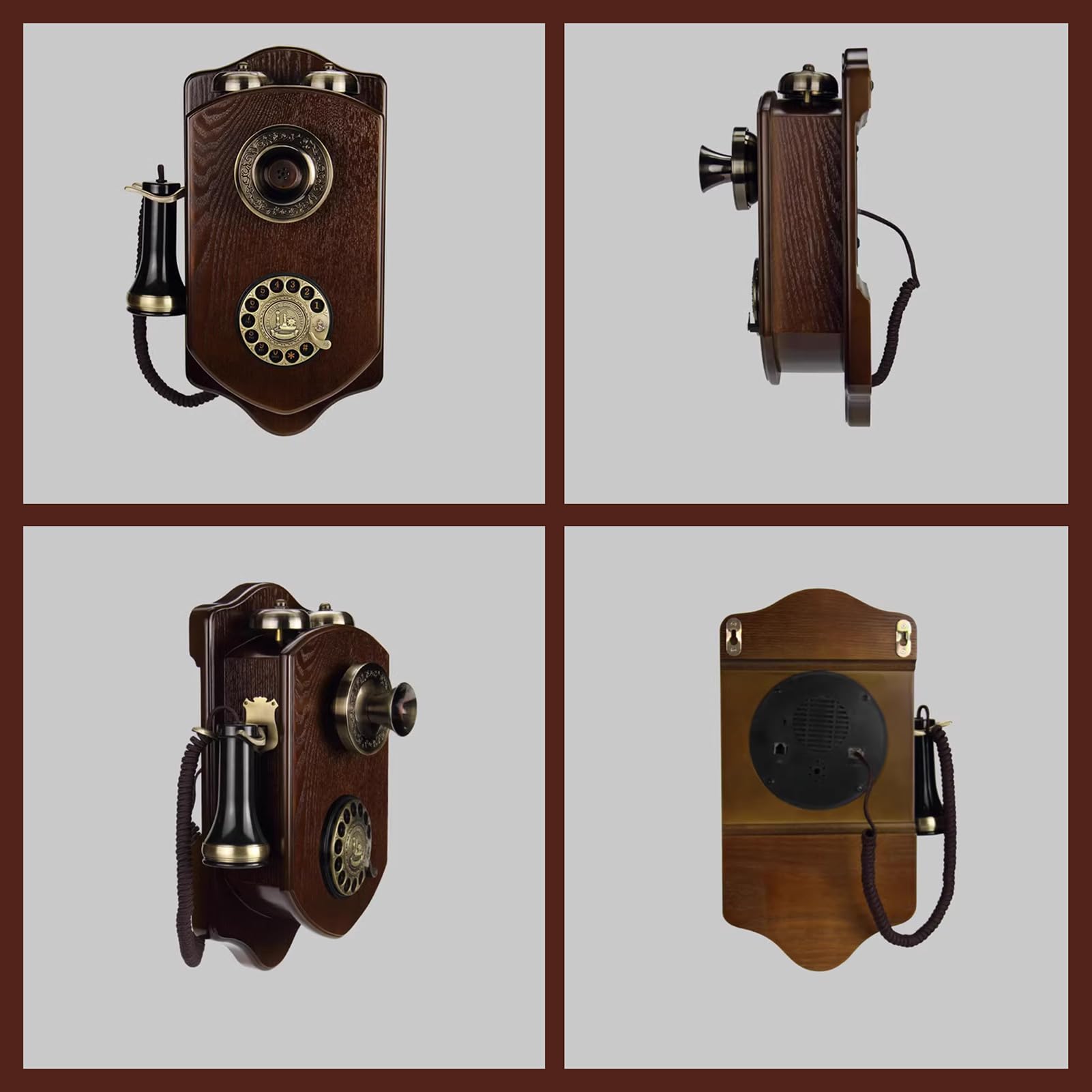 Ozdoba W Kształcie Telefonu Retro, Telefon Ścienny Vintage, Antyczne Telefony Stacjonarne Z Obrotową Tarczą, Staromodna Dekoracja Ścienna Do Domu Lub Biura