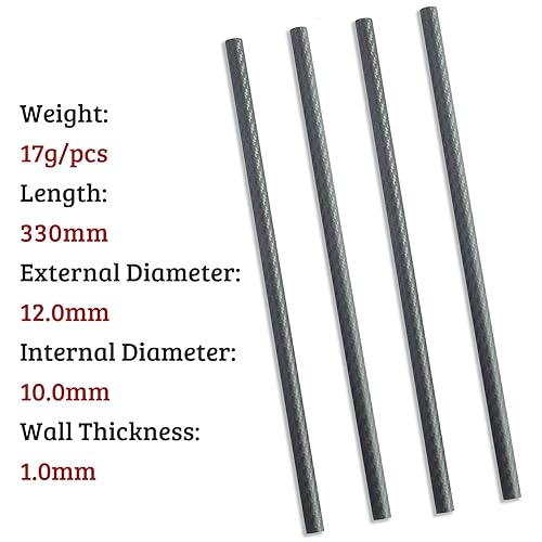 Miniatura 4 de 4 tubos de fibra de carbono de 0.315x0.236x9.843 in, 61012140.630 in disponibles, acabado mate envuelto en rollo 3K.