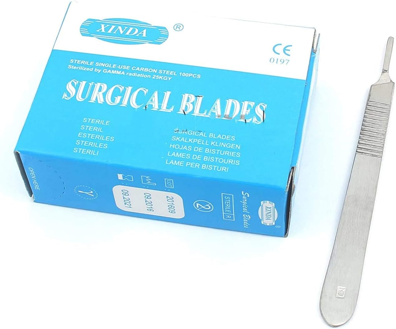 100 SCALPEL STERILE BLADES 12 WITH FREE SCALPEL HANDLE 3 (PC BRAND) Tools & Home