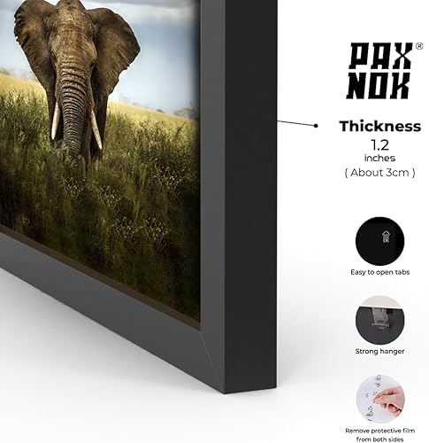 Miniatura 5 de Juego de 6 marcos negros de 8 x 10 pulgadas, para exhibición de 5 x 7 pulgadas con paspartú o de 8 x 10 pulgadas sin paspartú, marco de fotos,