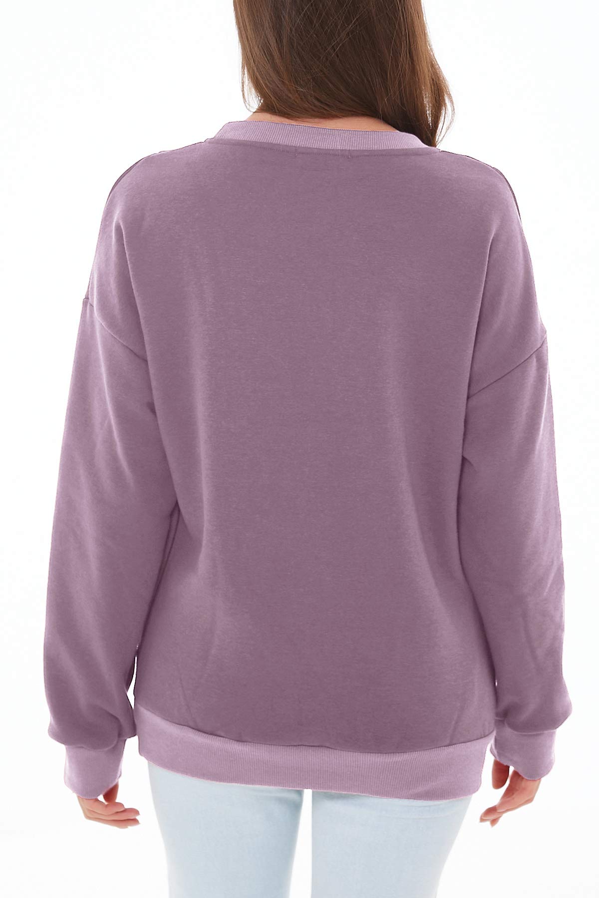 Smallshow Pflege Sweatshirt Langarm T-Shirt Bluse Stillen Pullover Tops Stillshirt XL Misty Lilac