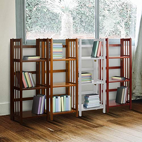 Casual Home Narrow 3-Shelf Folding Bookcase, 14" Wide, Walnut by Casual Home - Image 6