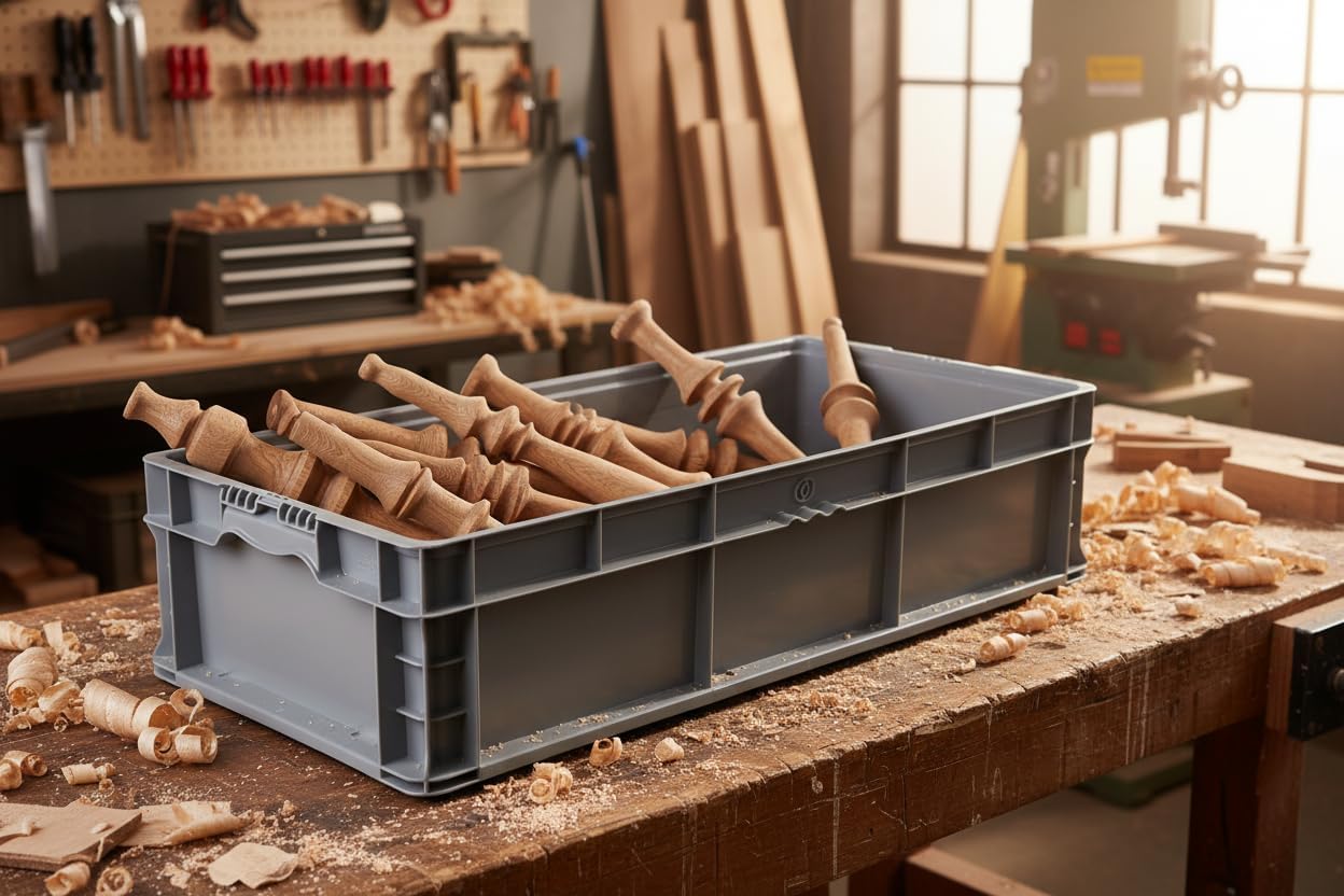 Hudson Exchange 32 x 15 x 7.5" (1 Pack) Straight Wall Handled Storage Container Tote, Gray