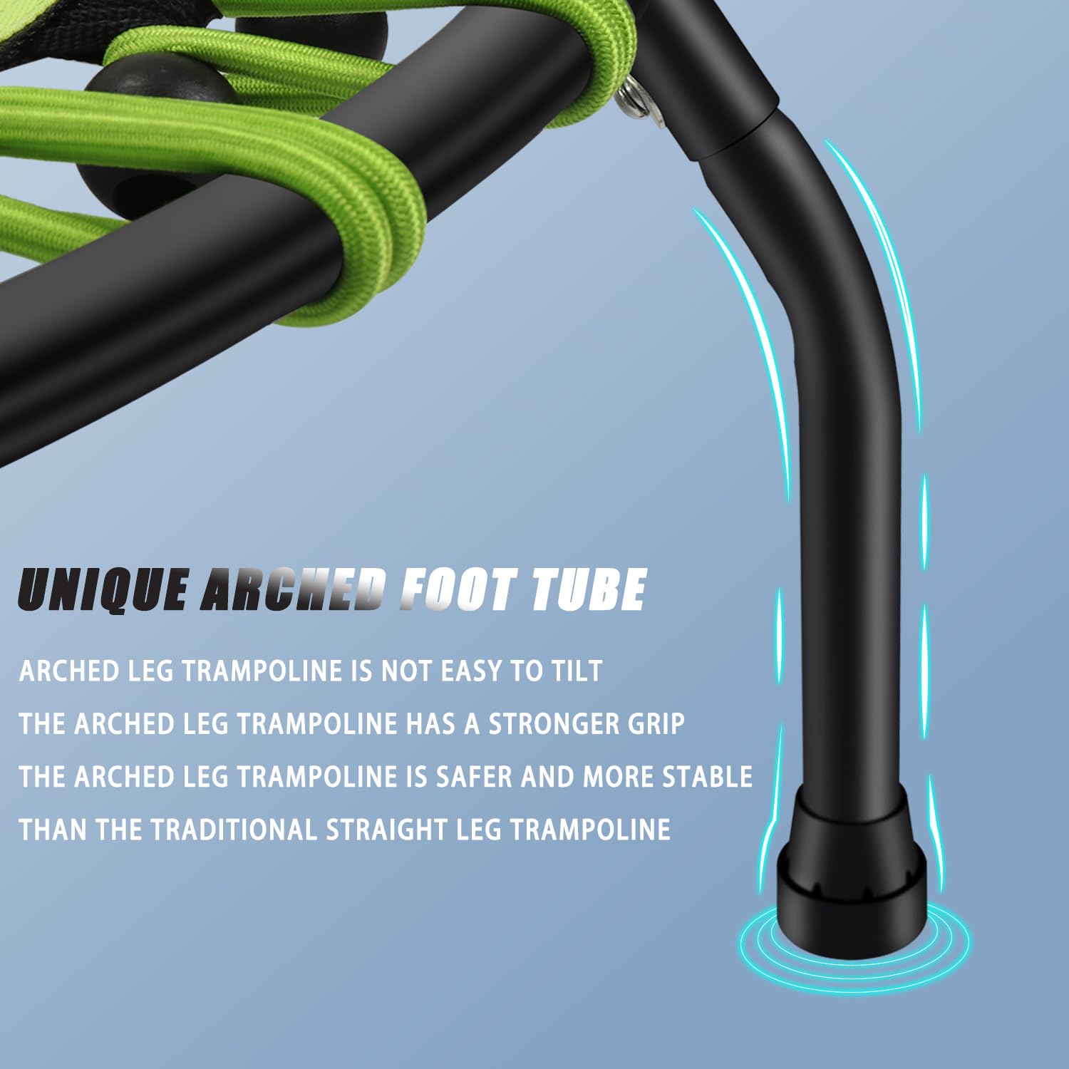 Trampolino Fitness Ø Circa 101 cm, Piccolo e Silenzioso Rebounder per il Fitness Indoor, Sistema di Design con Corda Elastica, peso dell'utente fino a 150 kg.