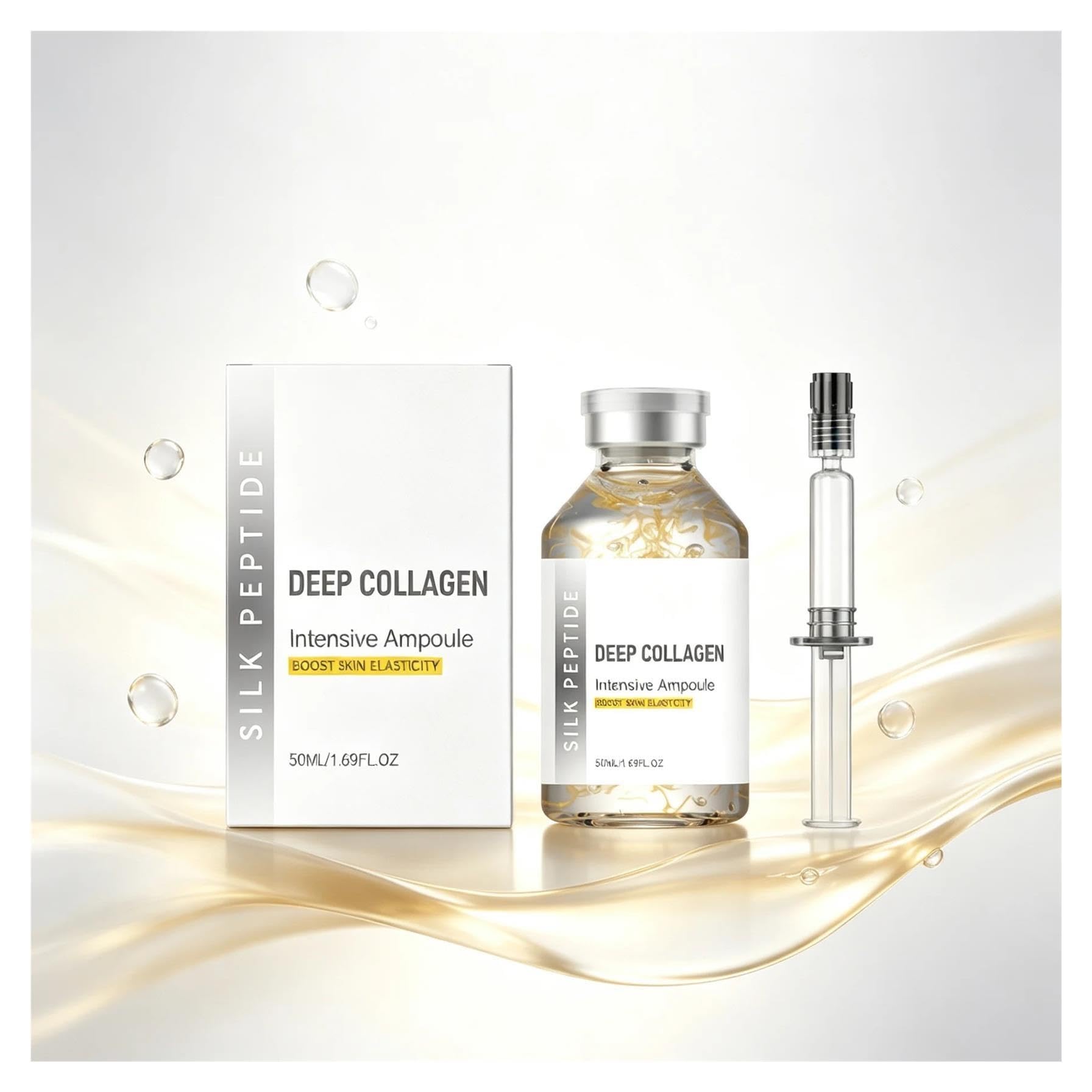 Suero facial lifting reafirmante con ampolla de péptido de seda de colágeno profundo(3pcs)