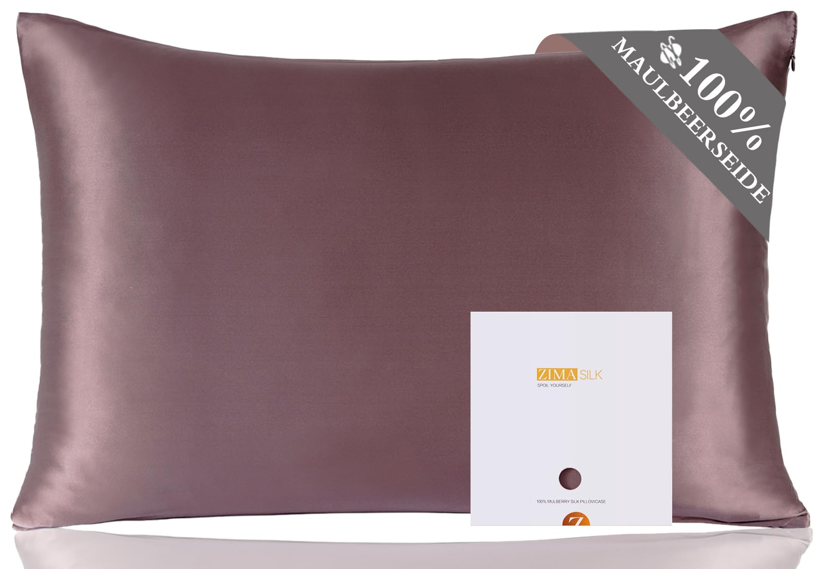 ZIMASILK 100% Mulberry Silk Pillowcase for Hair and Skin Health Both Sides 19 Momme Premium Grade 6A Silk, Soft & Smooth