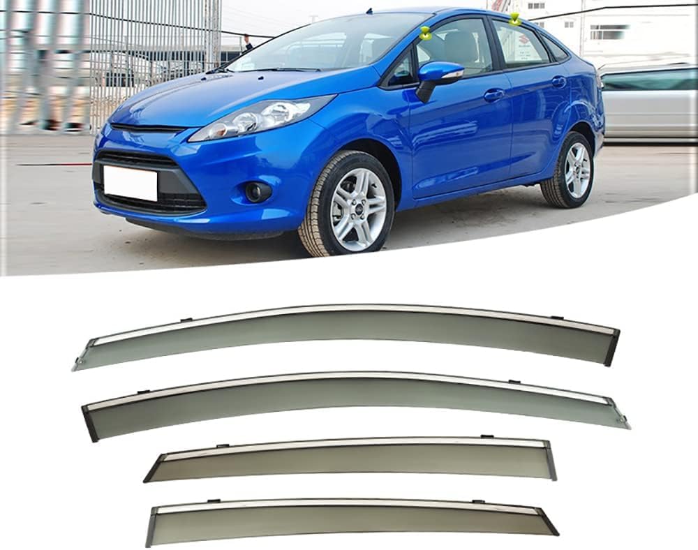 PANXUC Car Wind Deflectors for Ford Fiesta 2010, Side Window Wind Rain Deflector Window Visor Sun Rain Guard Smoke Guards