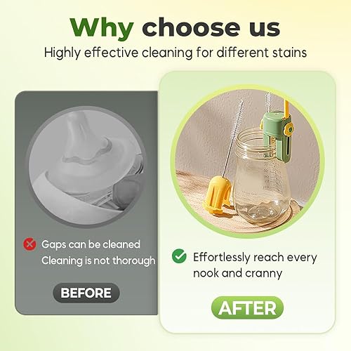 Miniatura 6 de Juego de cepillos de limpieza de botellas 5 en 1, herramienta de limpieza de cepillo de tapa multifuncional 2025 para cocina, limpiador portátil