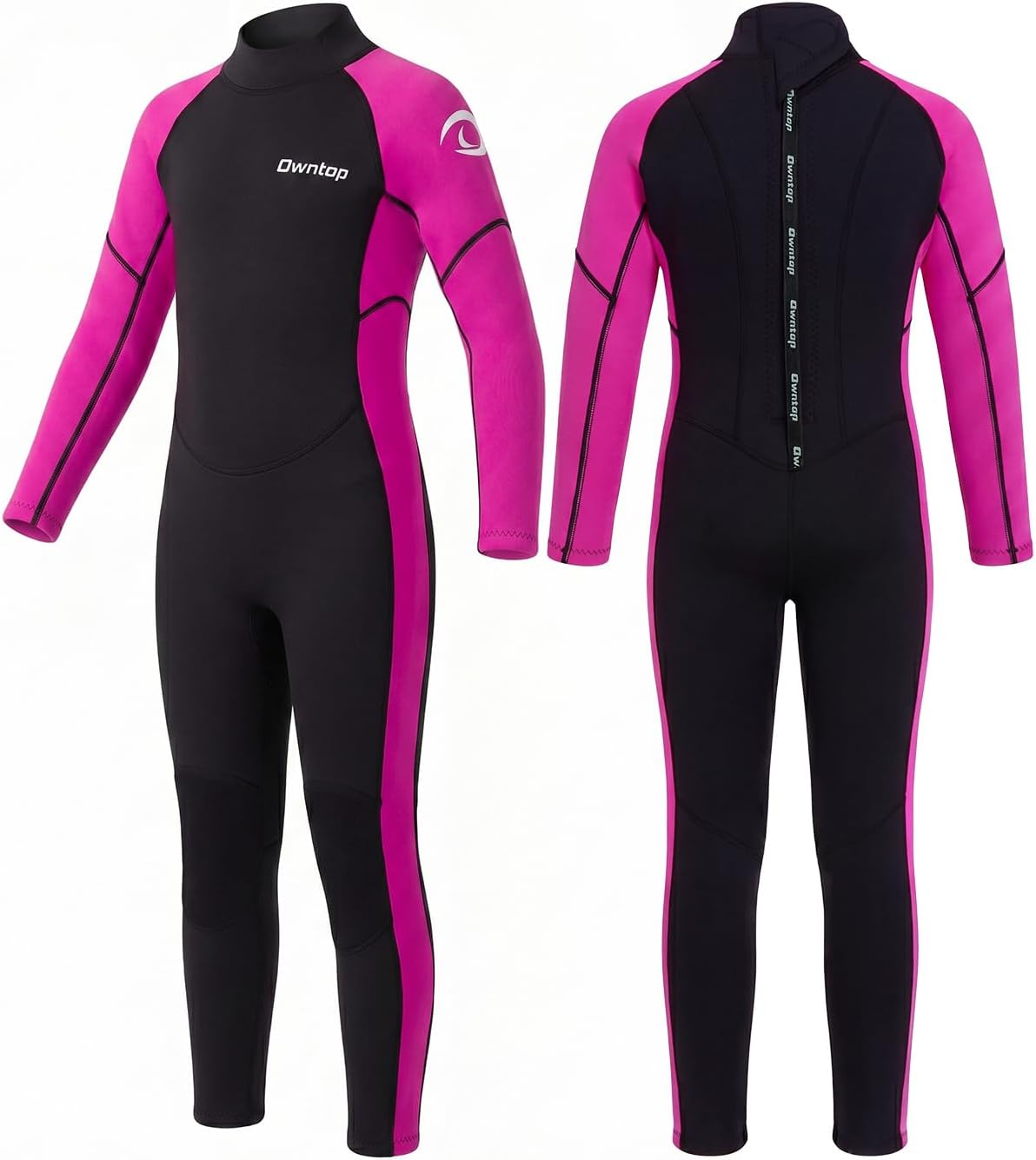 Owntop Kids Wetsuit 3/2mm Thermal Neoprene, Full Body for Cold Water | Flexible Stretch Wet Suit for Boys Girls, Swimming Surfing Diving