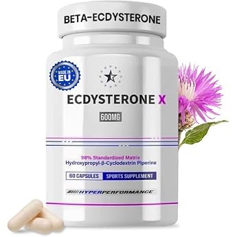 Ecdysterone 98% High Dose - Only 1 Capsule / Day 600 mg per Capsule 60 Capsules Beta-Ecdysterone EU Formula Turkesterone Analogue Vegetable High Purity
