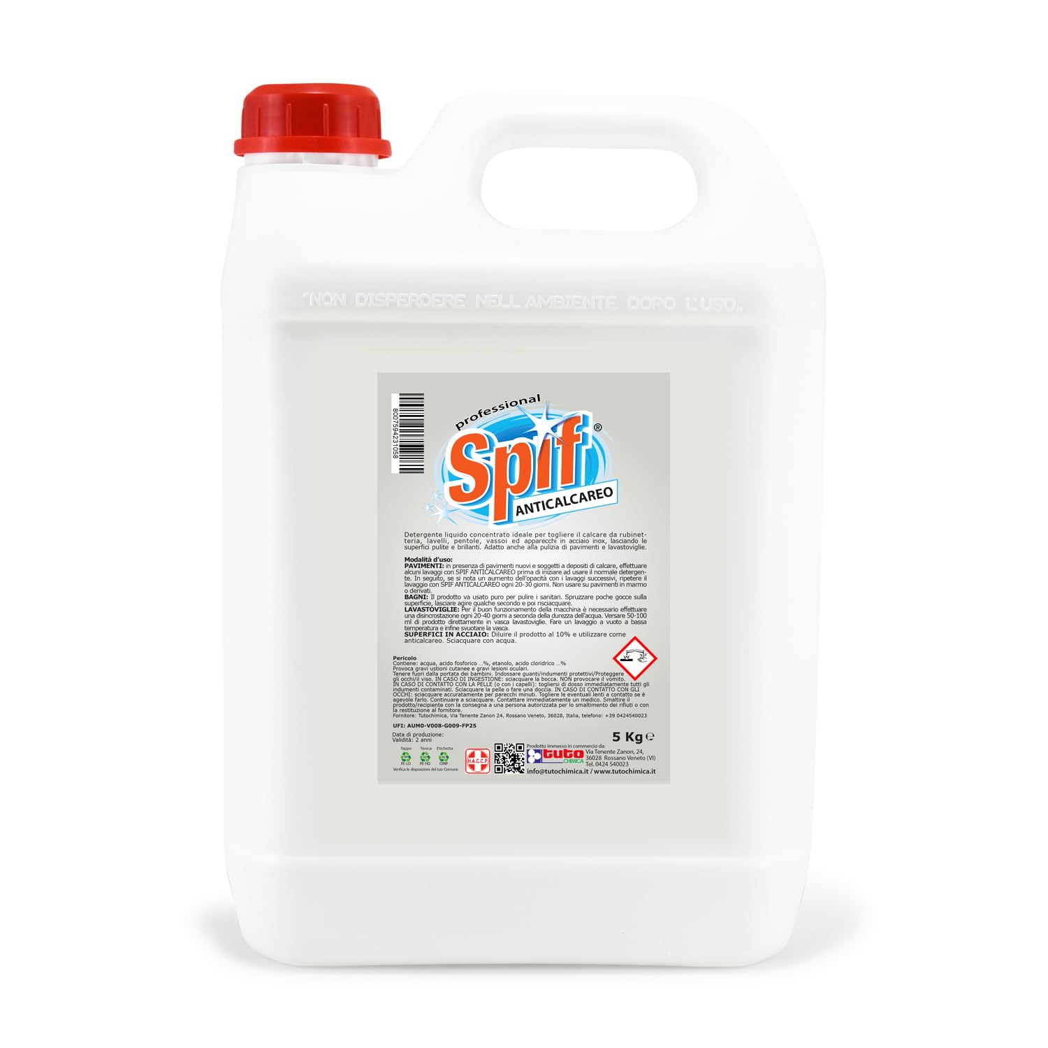 Spif Detergente Anticalcare Professionale Concentrato Disincrostante (5 Kg)