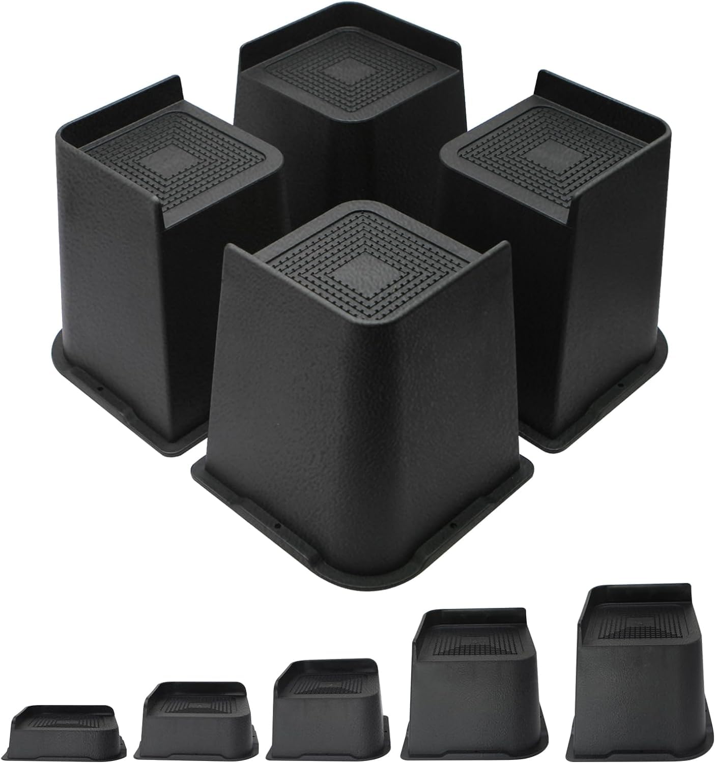 MQFORU Bed Risers 6 inch,L Shape Oversized Furniture Risers,Heavy Duty ...