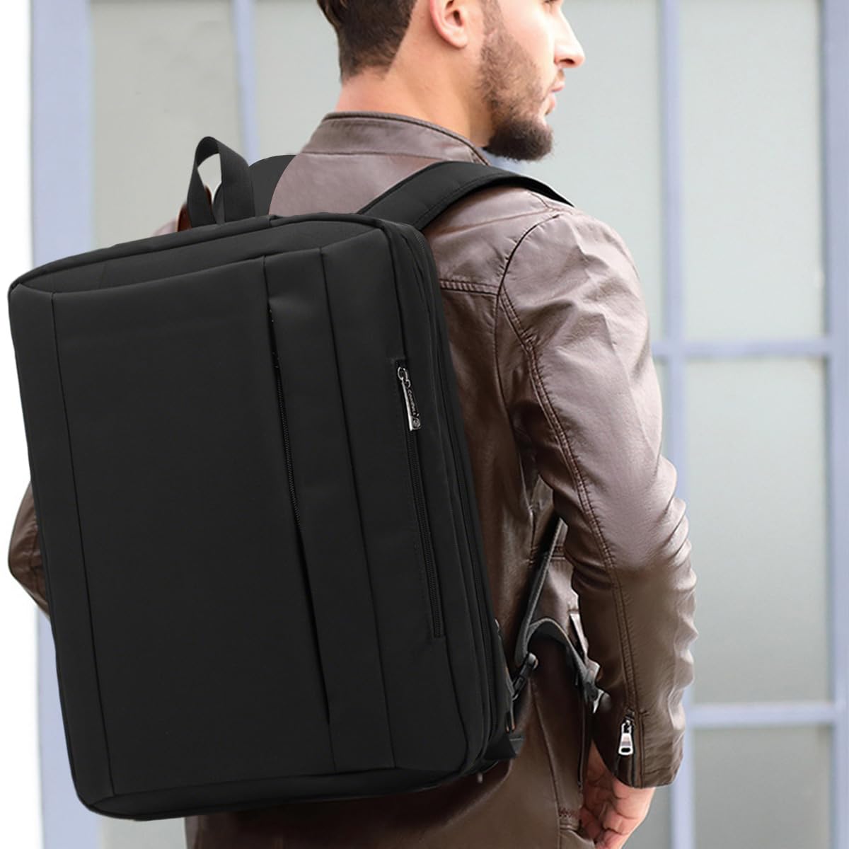 SONARIN Convertible Mochila Portátil,Multifuncional Hombre Mochila de Trabajo Bolso de Hombro Maletín,Impermeable Mochilas Ordenador 17,3 Pulgadas Mochilas de Viaje Bolsa Casual(Negro)