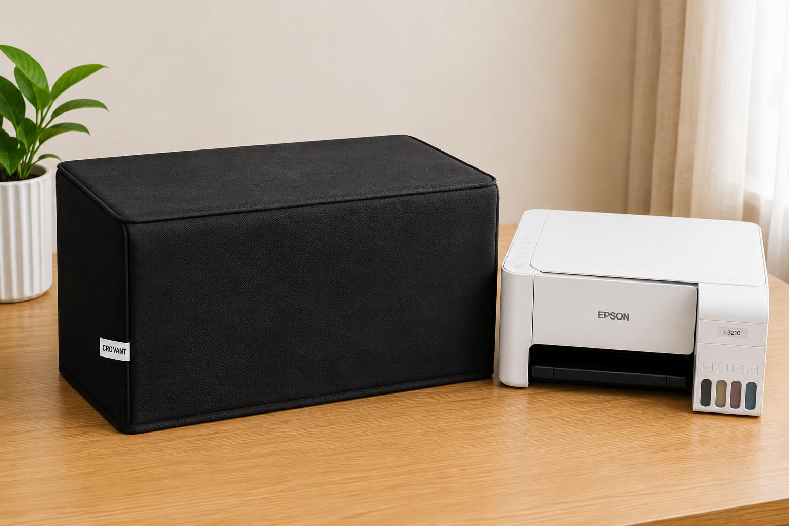 Premium Nylon Fabric Printer Cover Compatible with Epson L3210/L3211/3215 & L3216 All-in-One Ink Tank Printer | Waterproof, Dustproof, Washable| Black | Size: 39 × 38 × 18 cm-picture-29